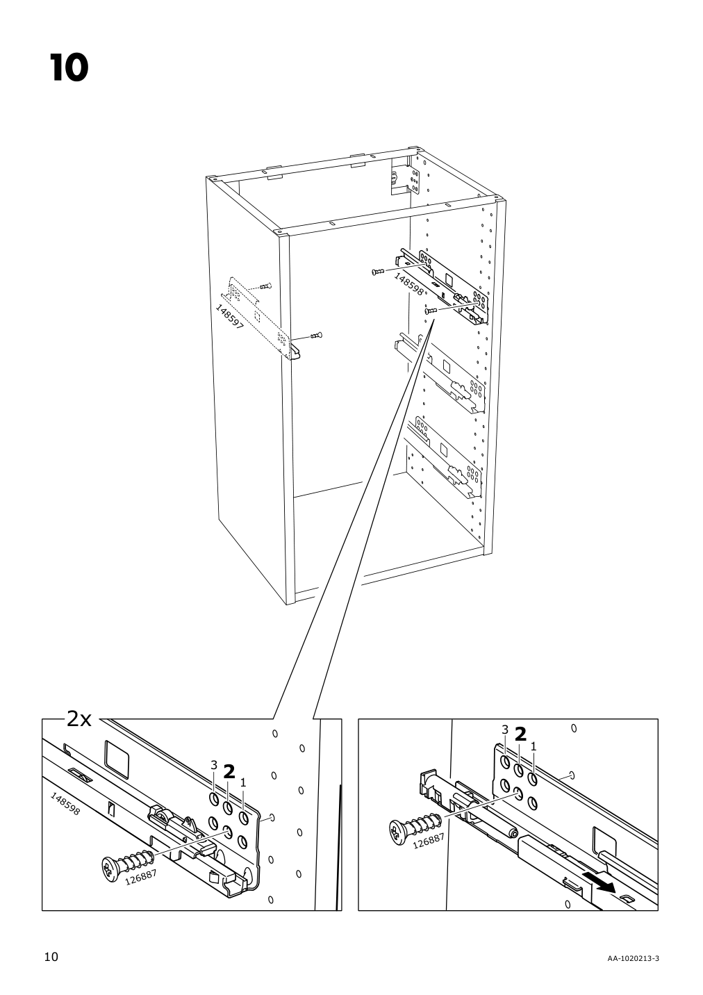 Assembly instructions for IKEA Maximera drawer medium white | Page 10 - IKEA SEKTION / MAXIMERA high cab w 2drs/2 fronts/4 drawers 194.628.78