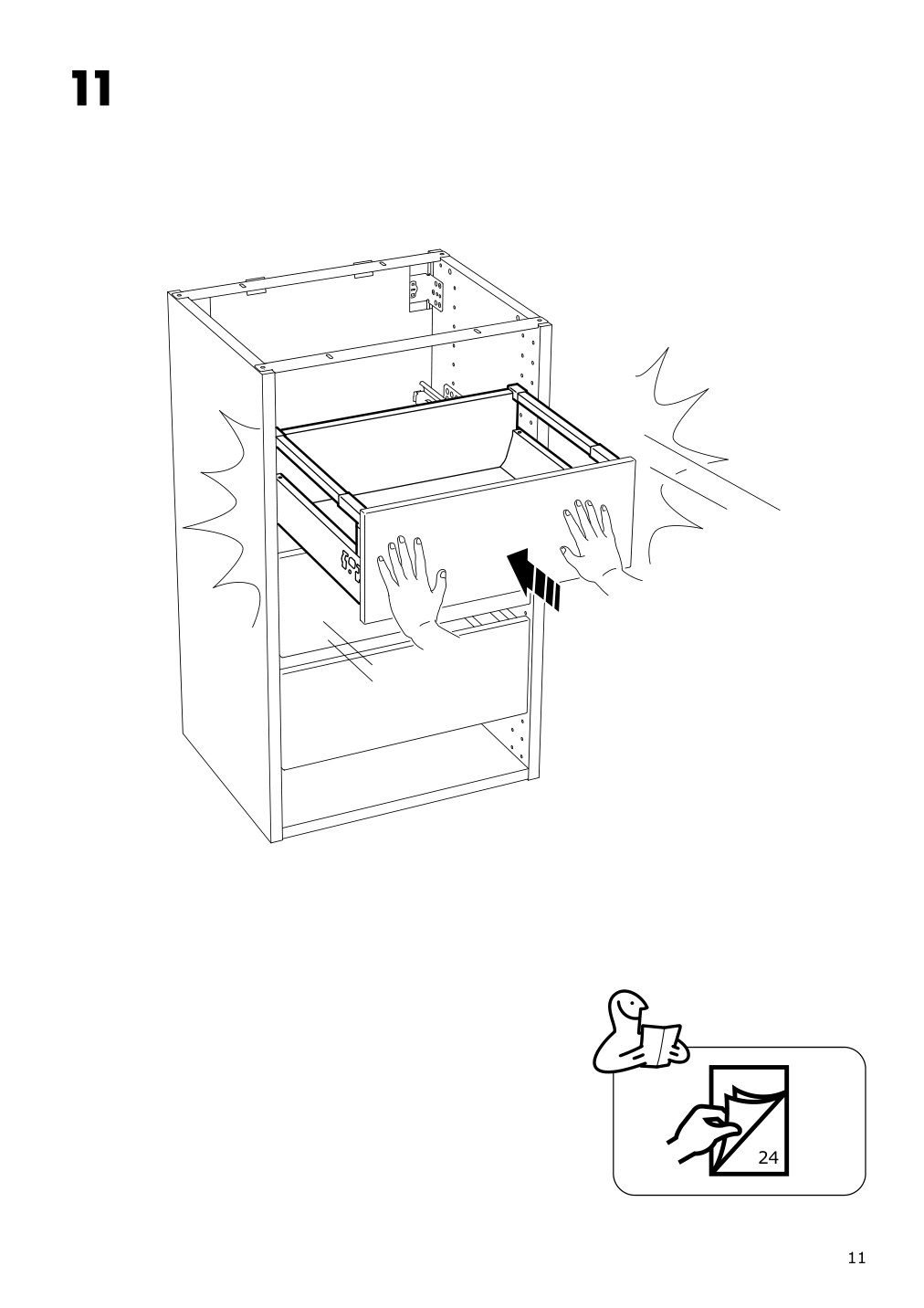 Assembly instructions for IKEA Maximera drawer medium white | Page 11 - IKEA SEKTION base cabinet with 2 drawers 091.591.37