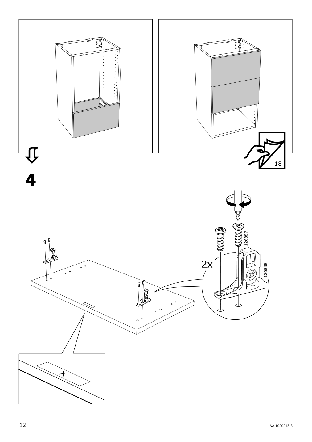 Assembly instructions for IKEA Maximera drawer medium white | Page 12 - IKEA SEKTION / MAXIMERA base cabinet with 3 drawers 593.085.64