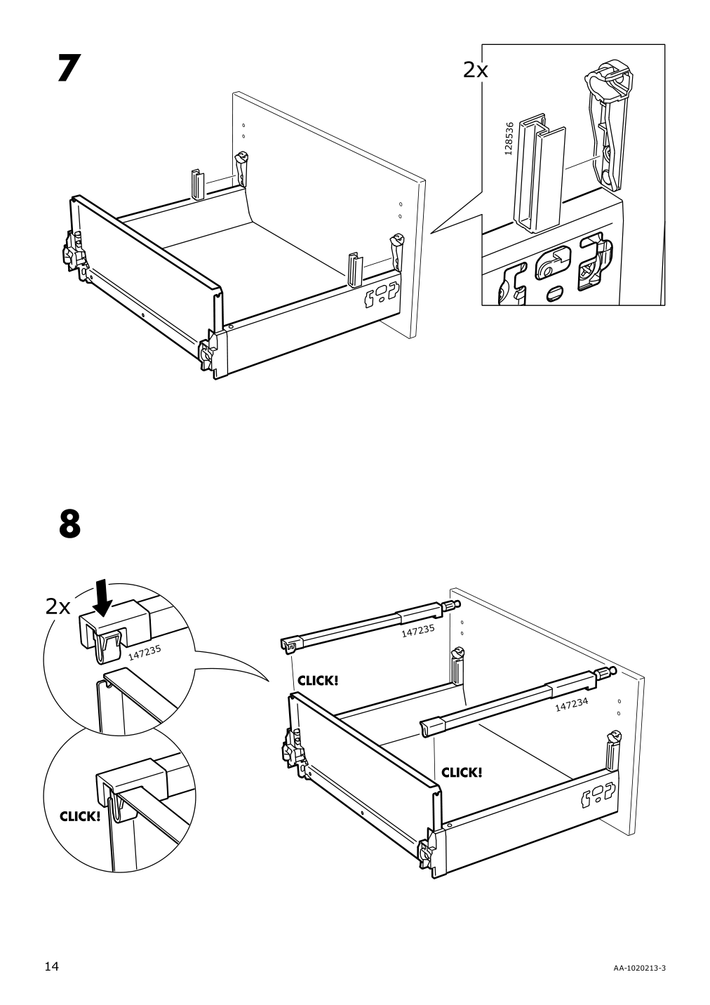 Assembly instructions for IKEA Maximera drawer medium white | Page 14 - IKEA SEKTION / MAXIMERA high cab w door/2 fronts/4 drawers 693.618.91