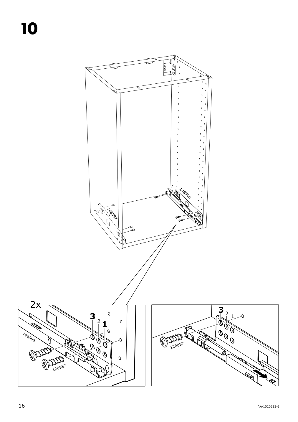 Assembly instructions for IKEA Maximera drawer medium white | Page 16 - IKEA SEKTION base cabinet with 2 drawers 291.591.36