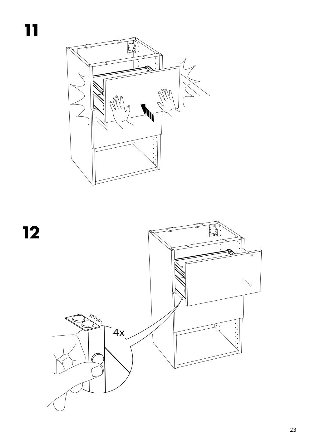 Assembly instructions for IKEA Maximera drawer medium white | Page 23 - IKEA SEKTION / MAXIMERA high cab w door/2 fronts/4 drawers 993.555.58