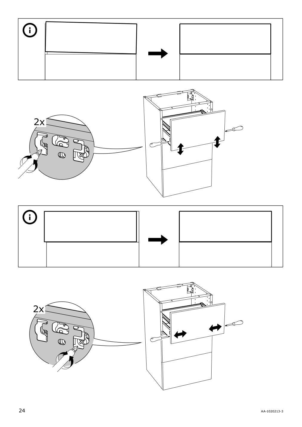 Assembly instructions for IKEA Maximera drawer medium white | Page 24 - IKEA SEKTION / MAXIMERA high cab w door/2 fronts/4 drawers 093.599.47