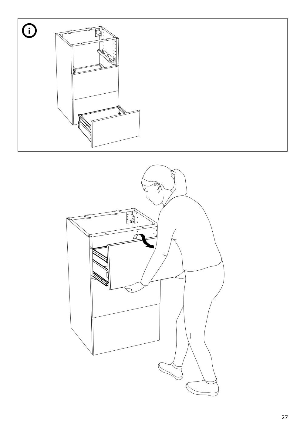 Assembly instructions for IKEA Maximera drawer medium white | Page 27 - IKEA SEKTION / MAXIMERA high cb w 2 glass drs/2 drawers 294.620.24