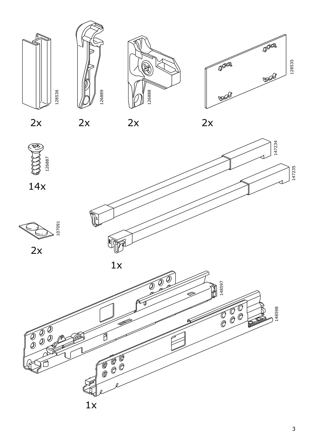 Assembly instructions for IKEA Maximera drawer medium white | Page 3 - IKEA SEKTION / MAXIMERA base cabinet with 3 drawers 593.085.64