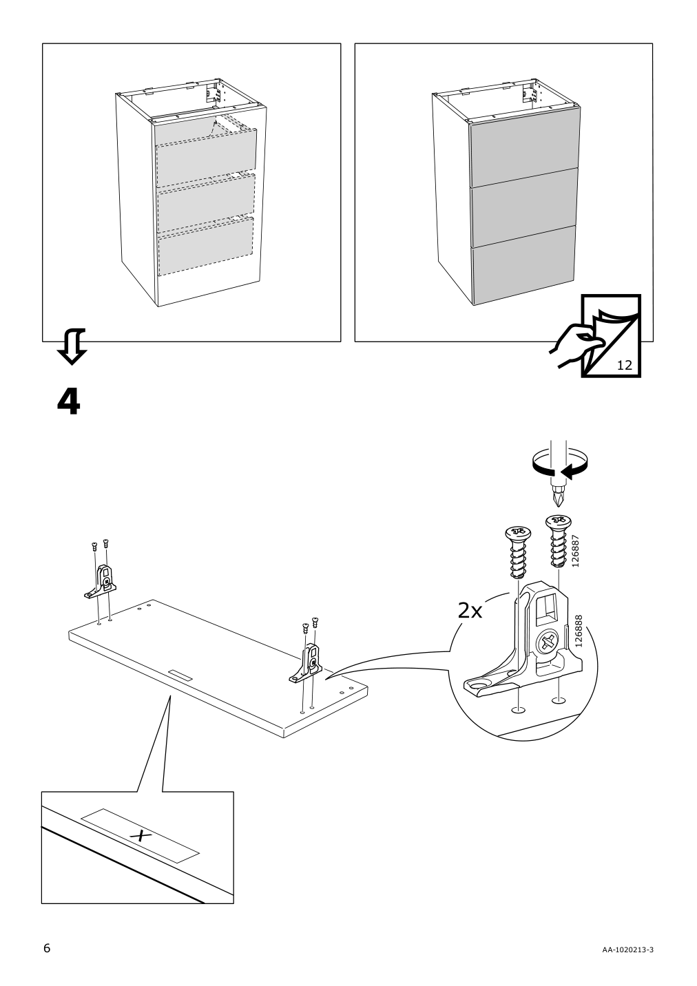 Assembly instructions for IKEA Maximera drawer medium white | Page 6 - IKEA SEKTION / MAXIMERA high cab w door/2 fronts/4 drawers 993.555.58