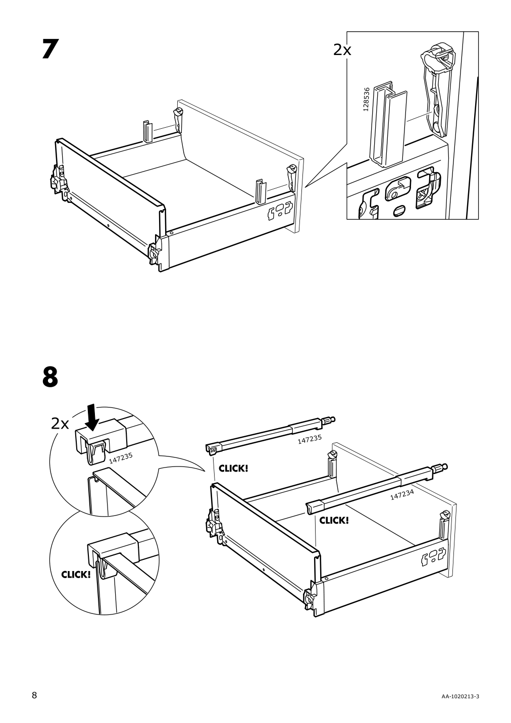 Assembly instructions for IKEA Maximera drawer medium white | Page 8 - IKEA SEKTION base cabinet with 3 drawers 091.591.42