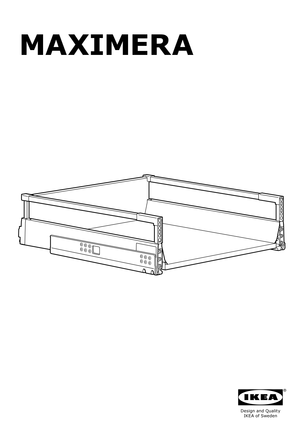 Assembly instructions for IKEA Maximera drawer medium white | Page 1 - IKEA SEKTION / MAXIMERA base cabinet with 1 door/3 drawers 093.599.28