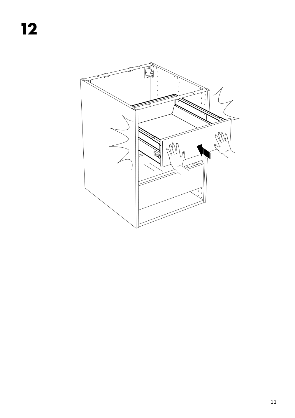 Assembly instructions for IKEA Maximera drawer medium white | Page 11 - IKEA SEKTION / MAXIMERA base cabinet with 1 door/3 drawers 393.394.01