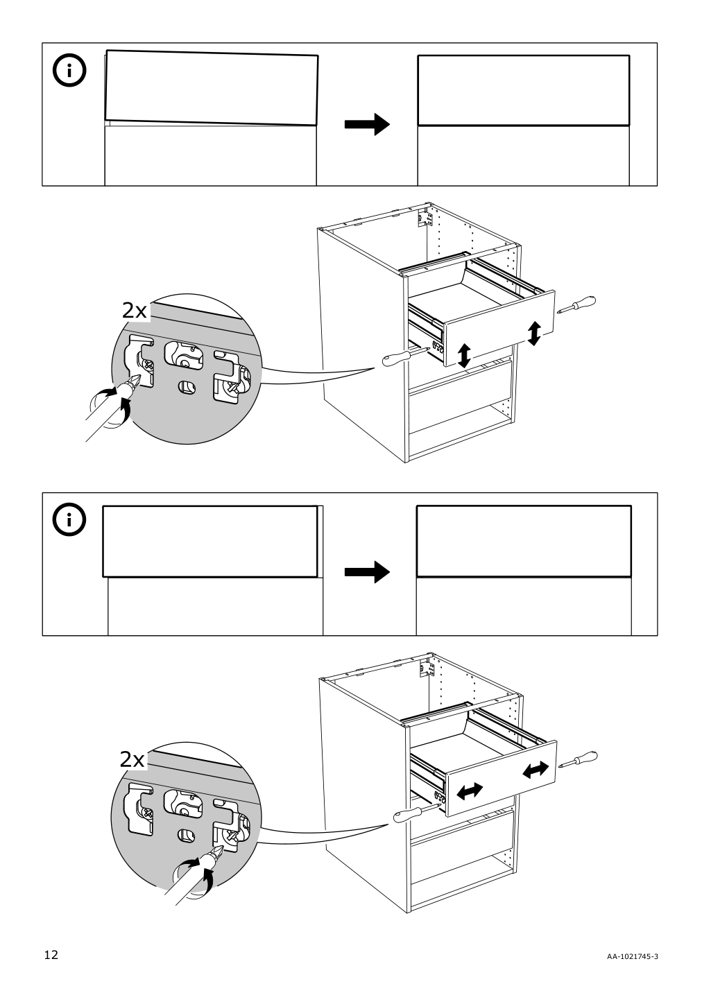 Assembly instructions for IKEA Maximera drawer medium white | Page 12 - IKEA SEKTION / MAXIMERA base cabinet with 1 door/3 drawers 393.394.01