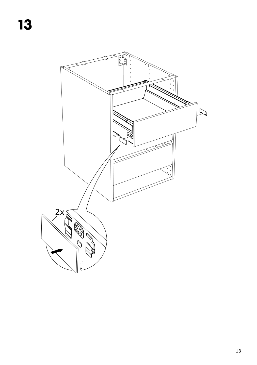 Assembly instructions for IKEA Maximera drawer medium white | Page 13 - IKEA SEKTION / MAXIMERA base cabinet with 1 door/3 drawers 393.394.01