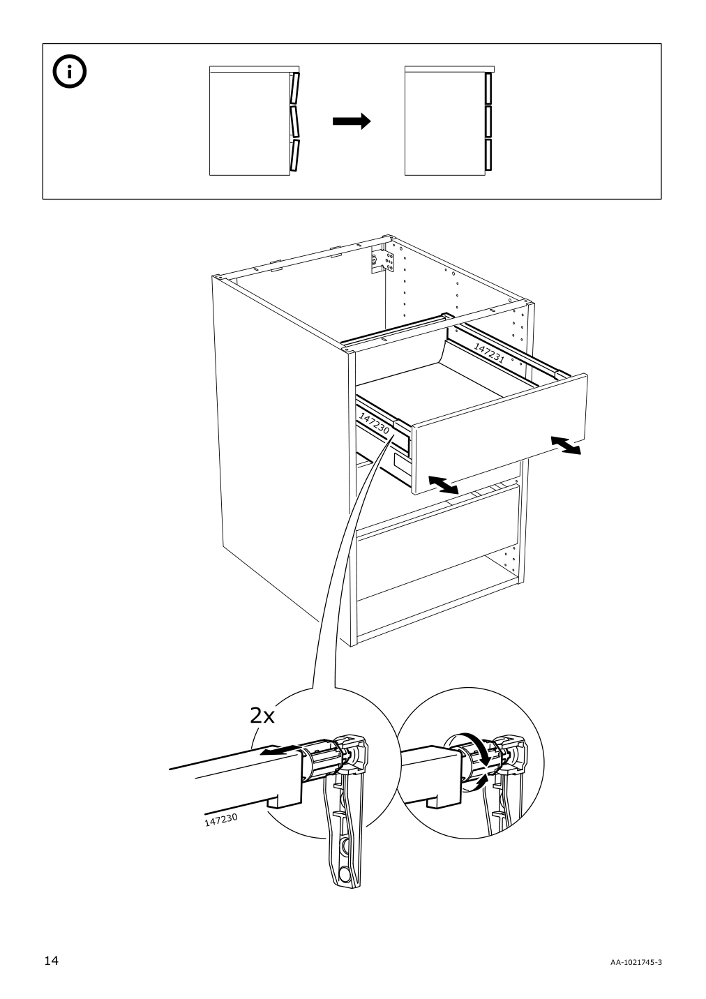 Assembly instructions for IKEA Maximera drawer medium white | Page 14 - IKEA SEKTION / MAXIMERA base cabinet with 1 door/3 drawers 393.394.01