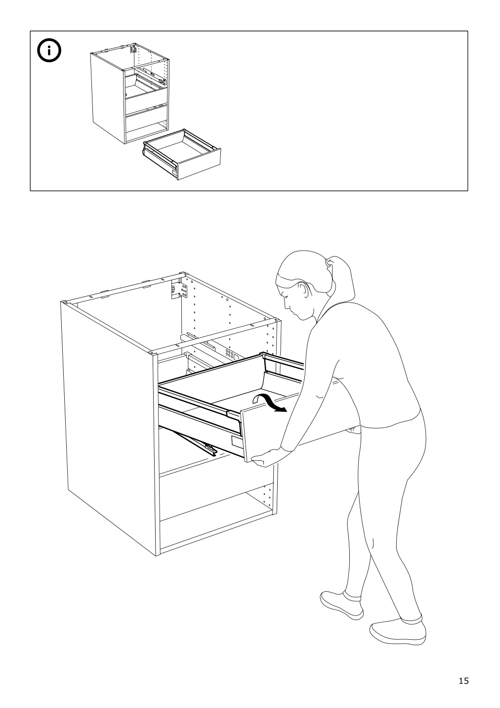 Assembly instructions for IKEA Maximera drawer medium white | Page 15 - IKEA SEKTION / MAXIMERA base cabinet with 1 door/3 drawers 093.599.28