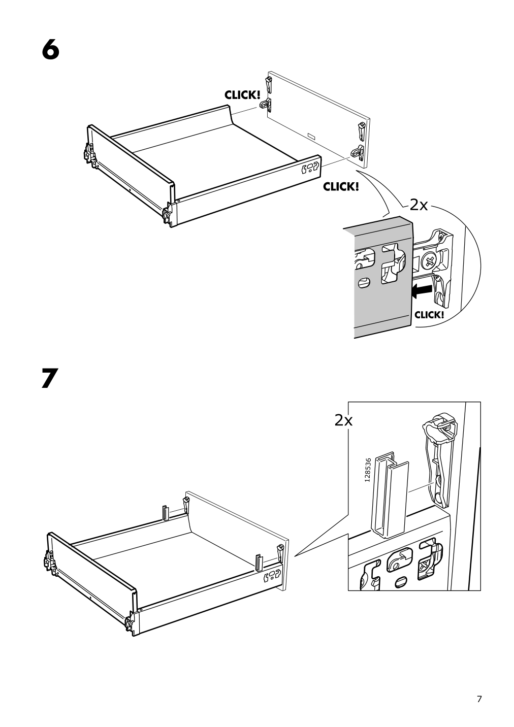 Assembly instructions for IKEA Maximera drawer medium white | Page 7 - IKEA SEKTION / MAXIMERA base cabinet with 1 door/3 drawers 393.394.01