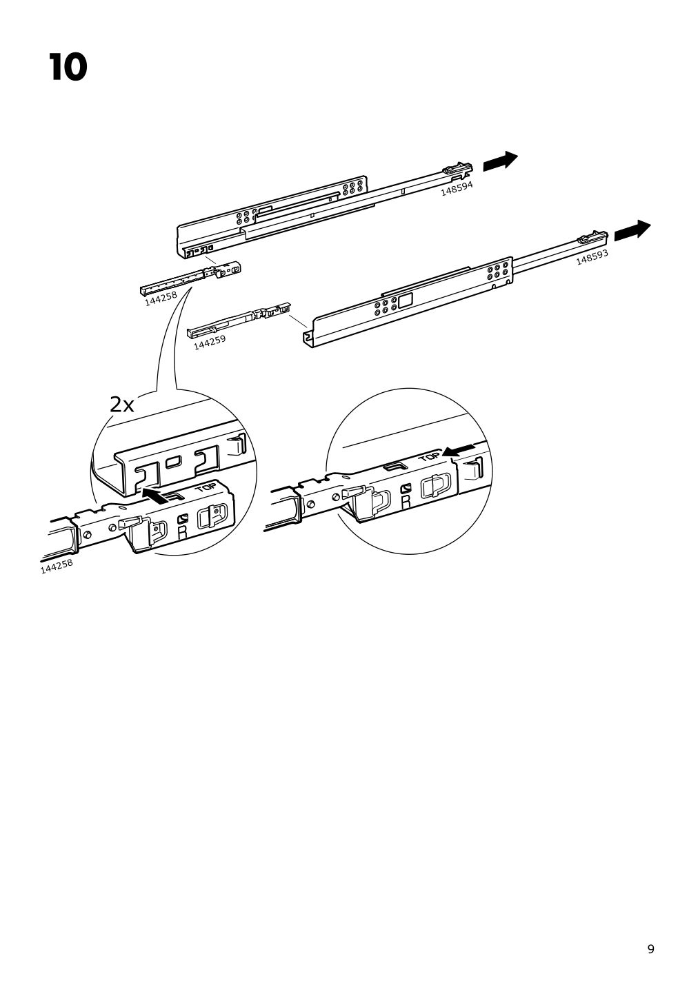 Assembly instructions for IKEA Maximera drawer medium white | Page 9 - IKEA SEKTION / MAXIMERA base cabinet with 1 door/3 drawers 393.394.01