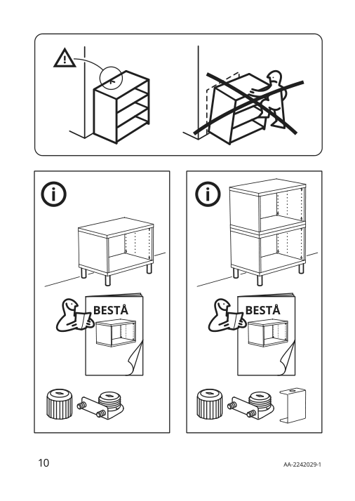 Assembly instructions for IKEA Mejarp leg birch | Page 10 - IKEA BESTÅ storage combination with doors 594.217.39