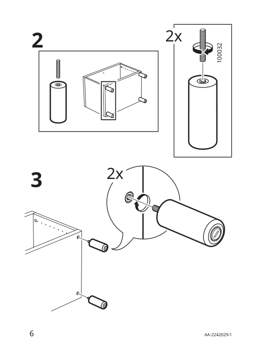 Assembly instructions for IKEA Mejarp leg birch | Page 6 - IKEA BESTÅ TV bench with doors 895.665.04