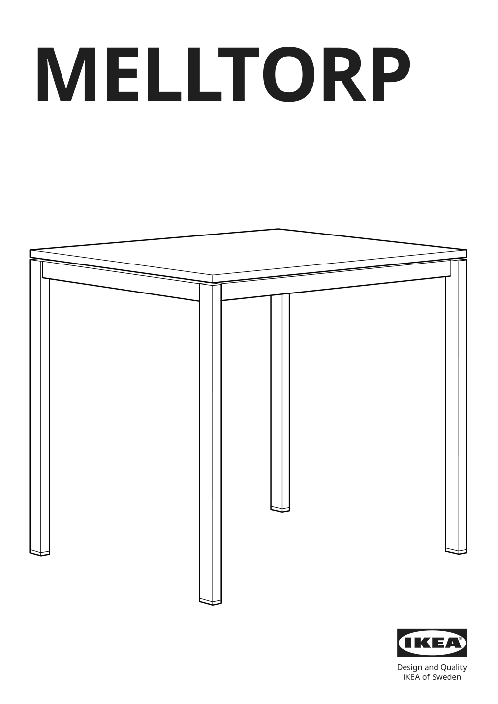 Assembly instructions for IKEA Melltorp underframe white | Page 1 - IKEA MELLTORP / ÄLVSTA table and 2 chairs 694.907.65