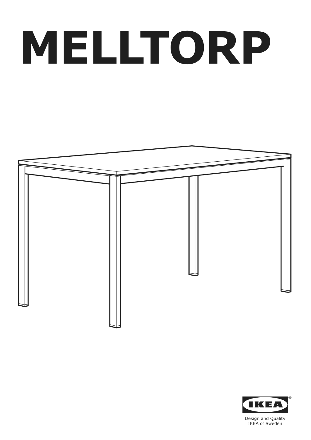 Assembly instructions for IKEA Melltorp underframe white | Page 1 - IKEA MELLTORP / ADDE table and 4 chairs 990.143.76