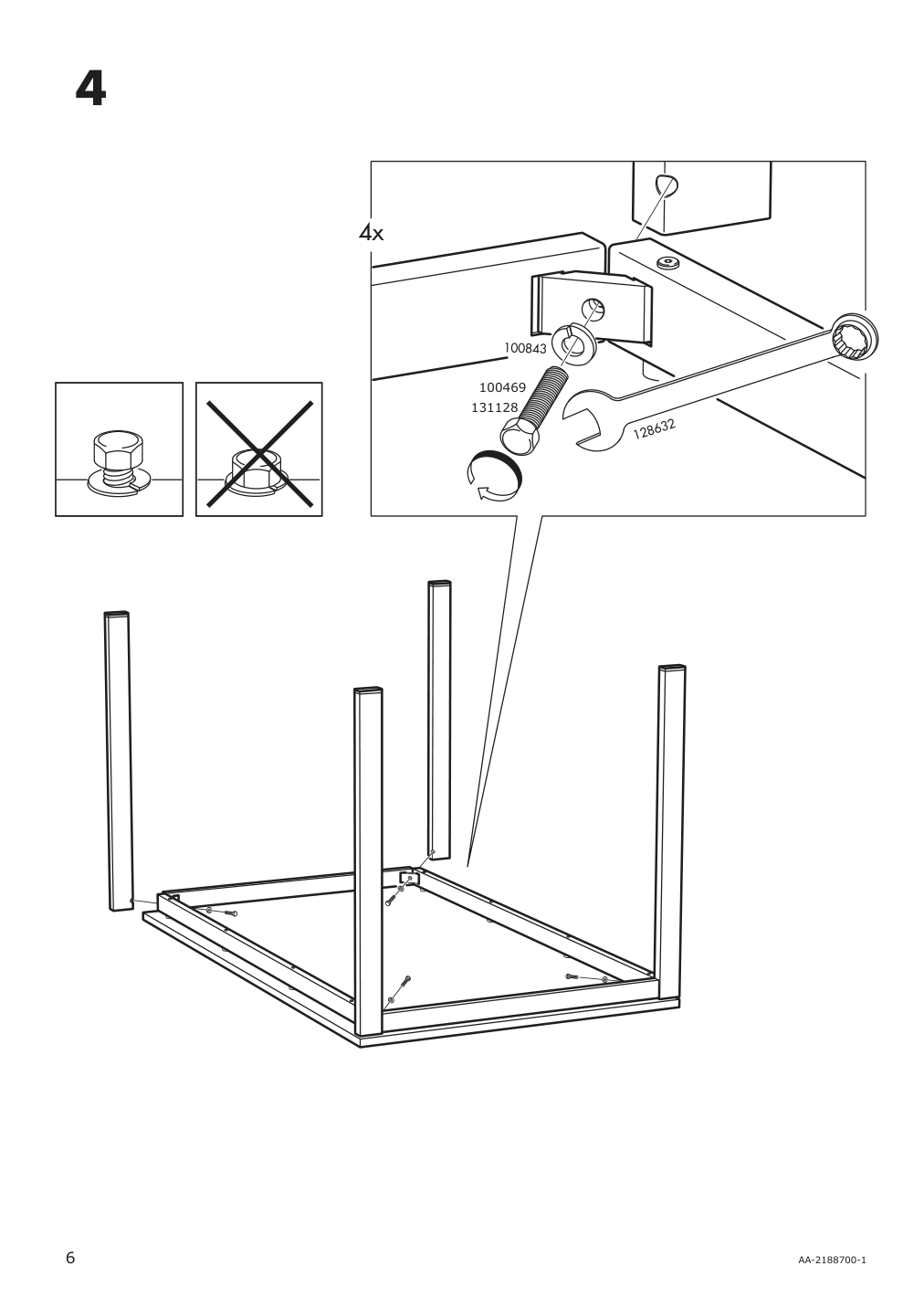 Assembly instructions for IKEA Melltorp underframe white | Page 6 - IKEA MELLTORP / LIDÅS table and 4 chairs 695.090.53