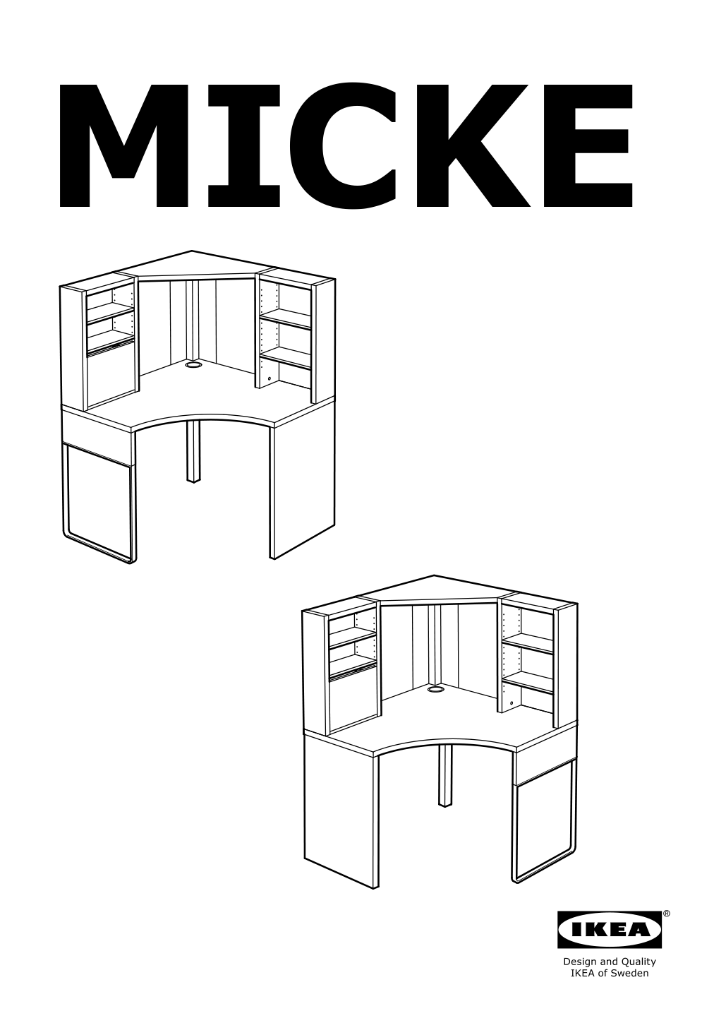 Assembly instructions for IKEA Micke corner workstation white | Page 1 - IKEA MICKE corner workstation 502.507.13