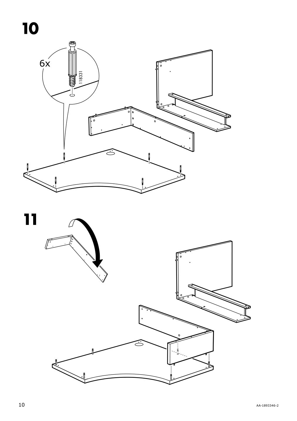 Assembly instructions for IKEA Micke corner workstation white | Page 10 - IKEA MICKE corner workstation 502.507.13