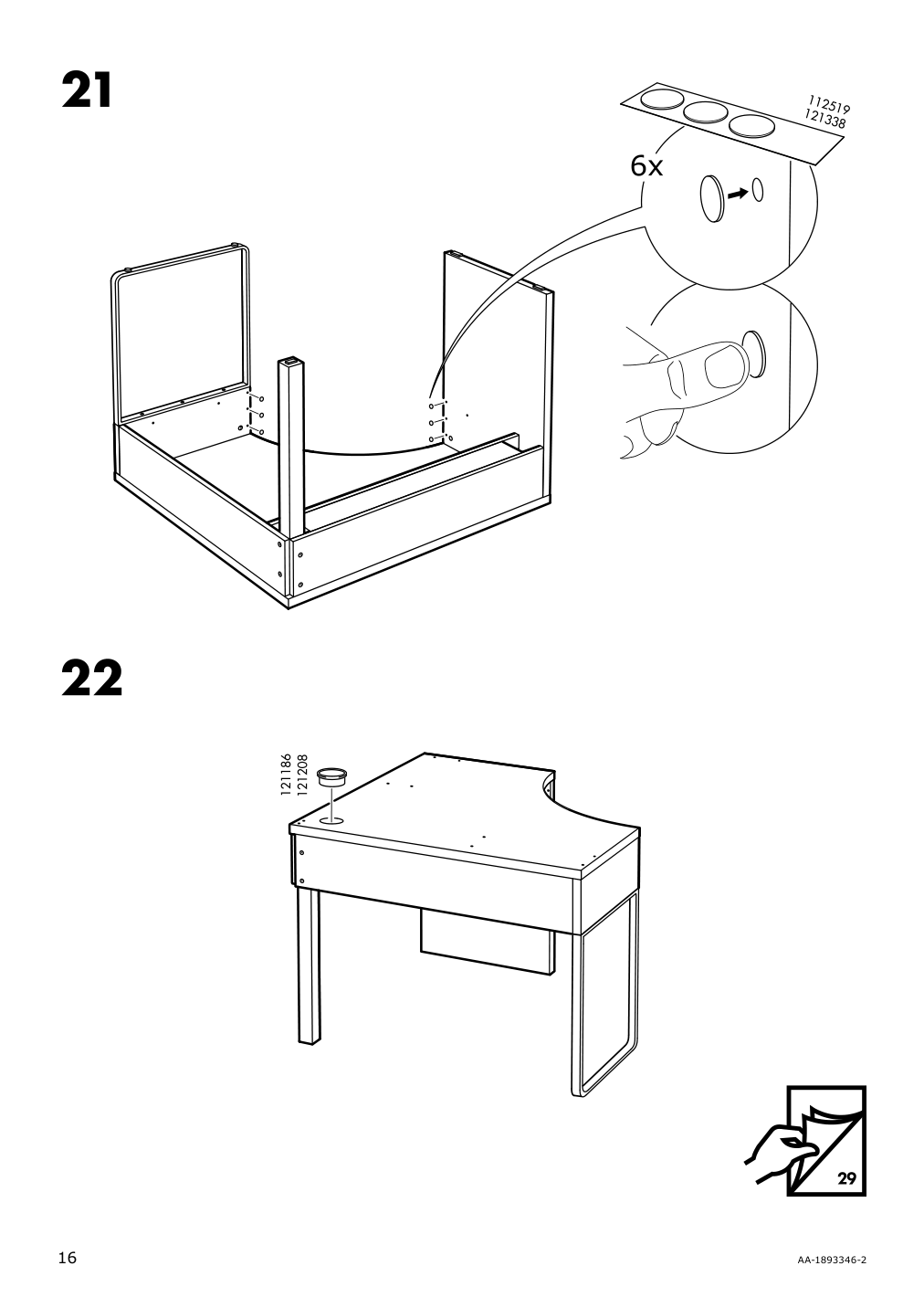 Assembly instructions for IKEA Micke corner workstation white | Page 16 - IKEA MICKE corner workstation 502.507.13