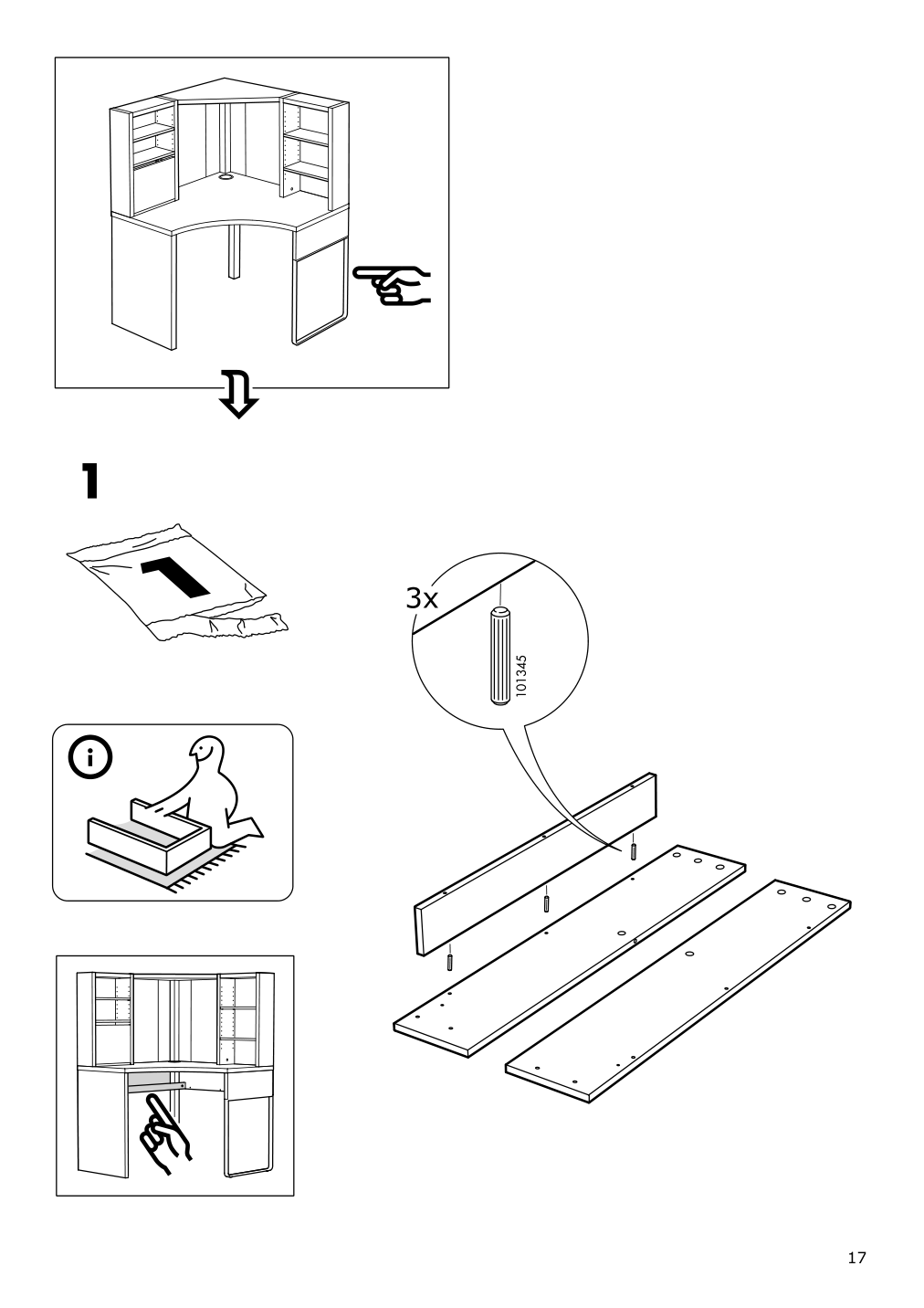 Assembly instructions for IKEA Micke corner workstation white | Page 17 - IKEA MICKE corner workstation 502.507.13