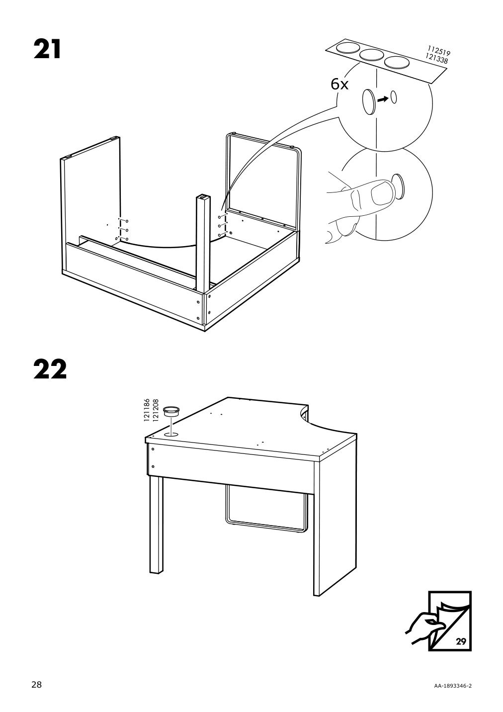 Assembly instructions for IKEA Micke corner workstation white | Page 28 - IKEA MICKE corner workstation 502.507.13