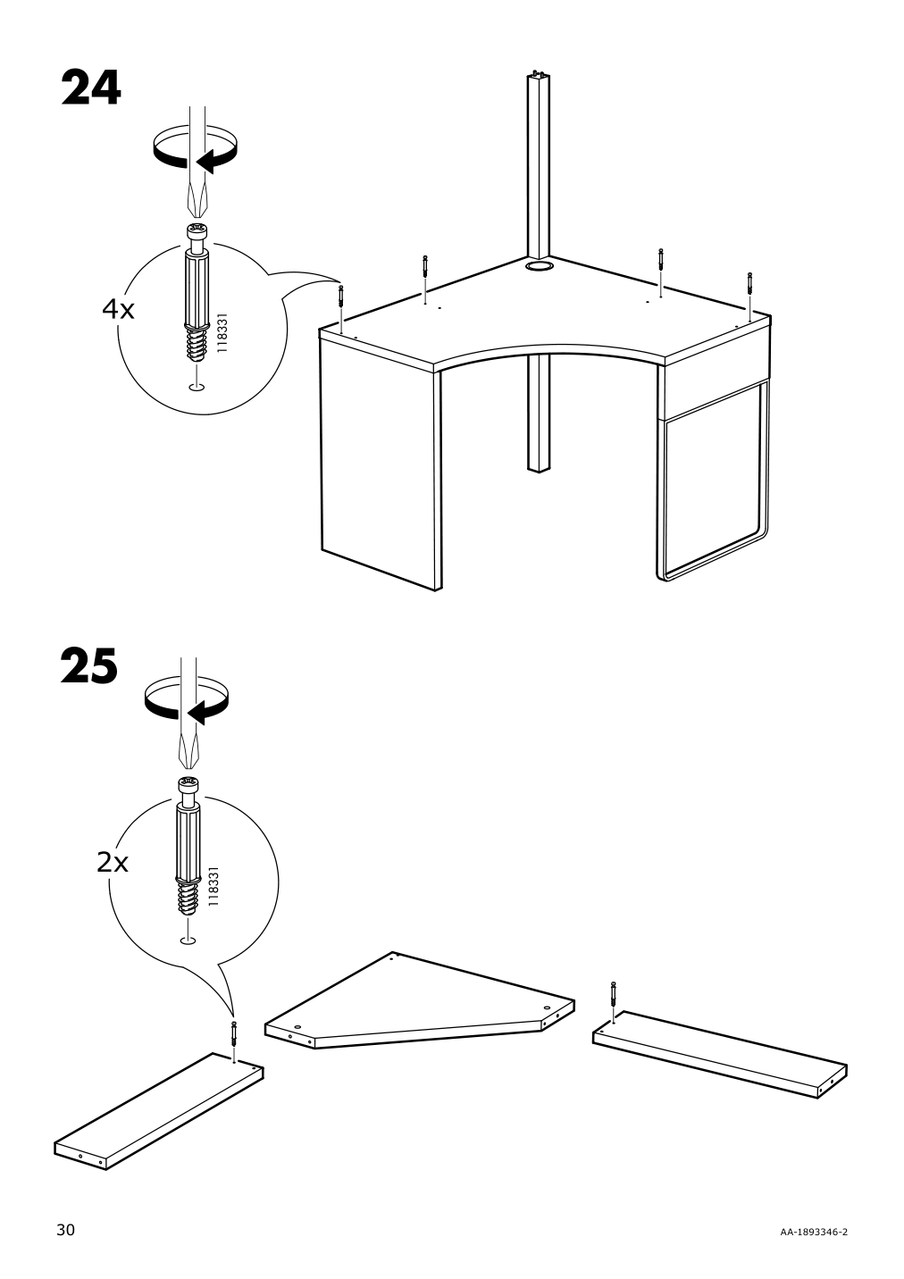 Assembly instructions for IKEA Micke corner workstation white | Page 30 - IKEA MICKE corner workstation 502.507.13