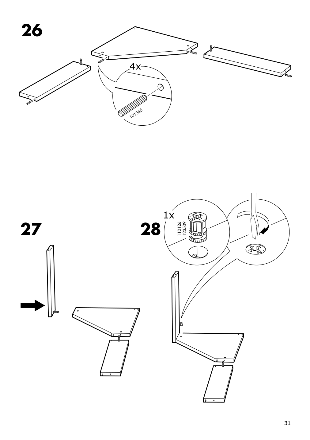 Assembly instructions for IKEA Micke corner workstation white | Page 31 - IKEA MICKE corner workstation 502.507.13