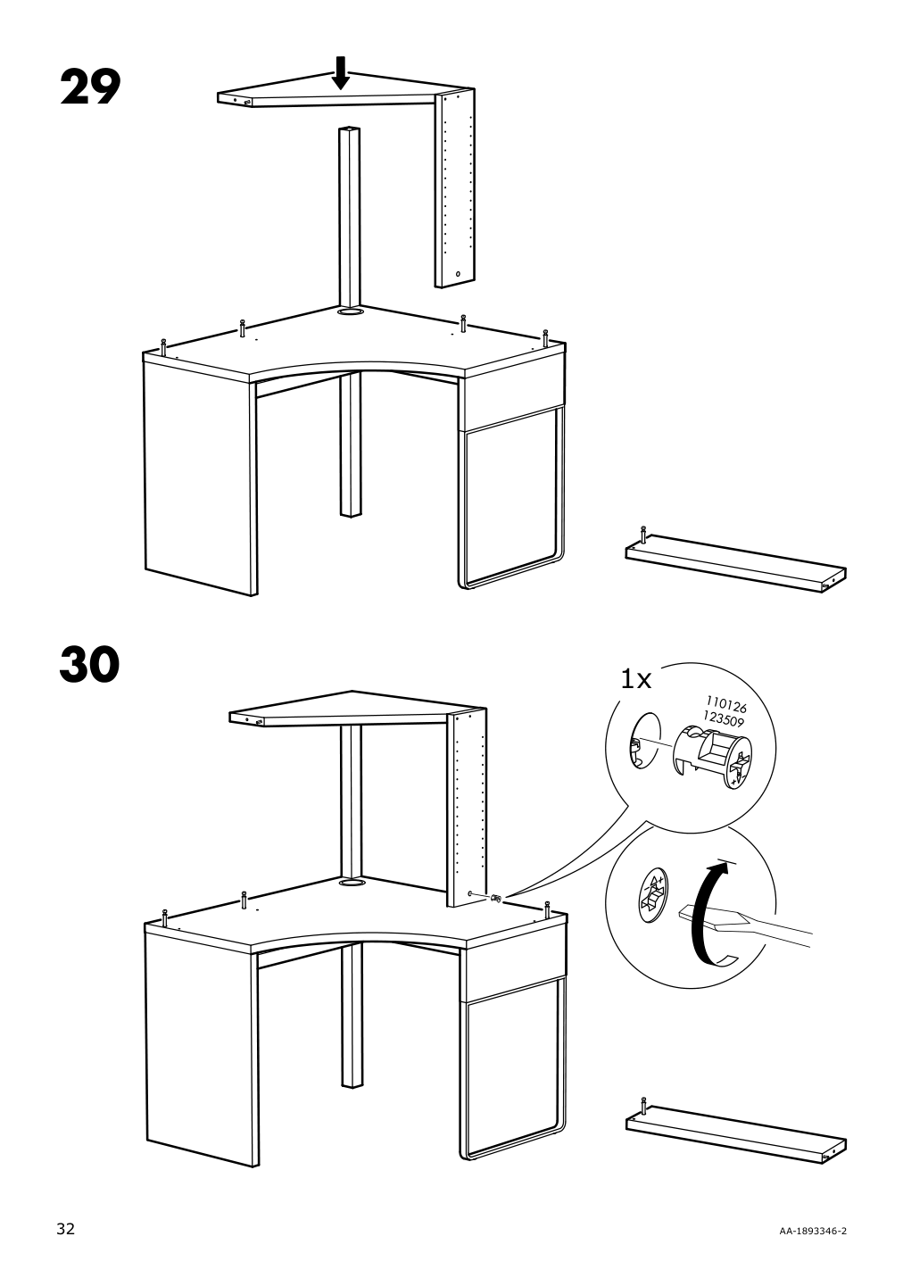 Assembly instructions for IKEA Micke corner workstation white | Page 32 - IKEA MICKE corner workstation 502.507.13