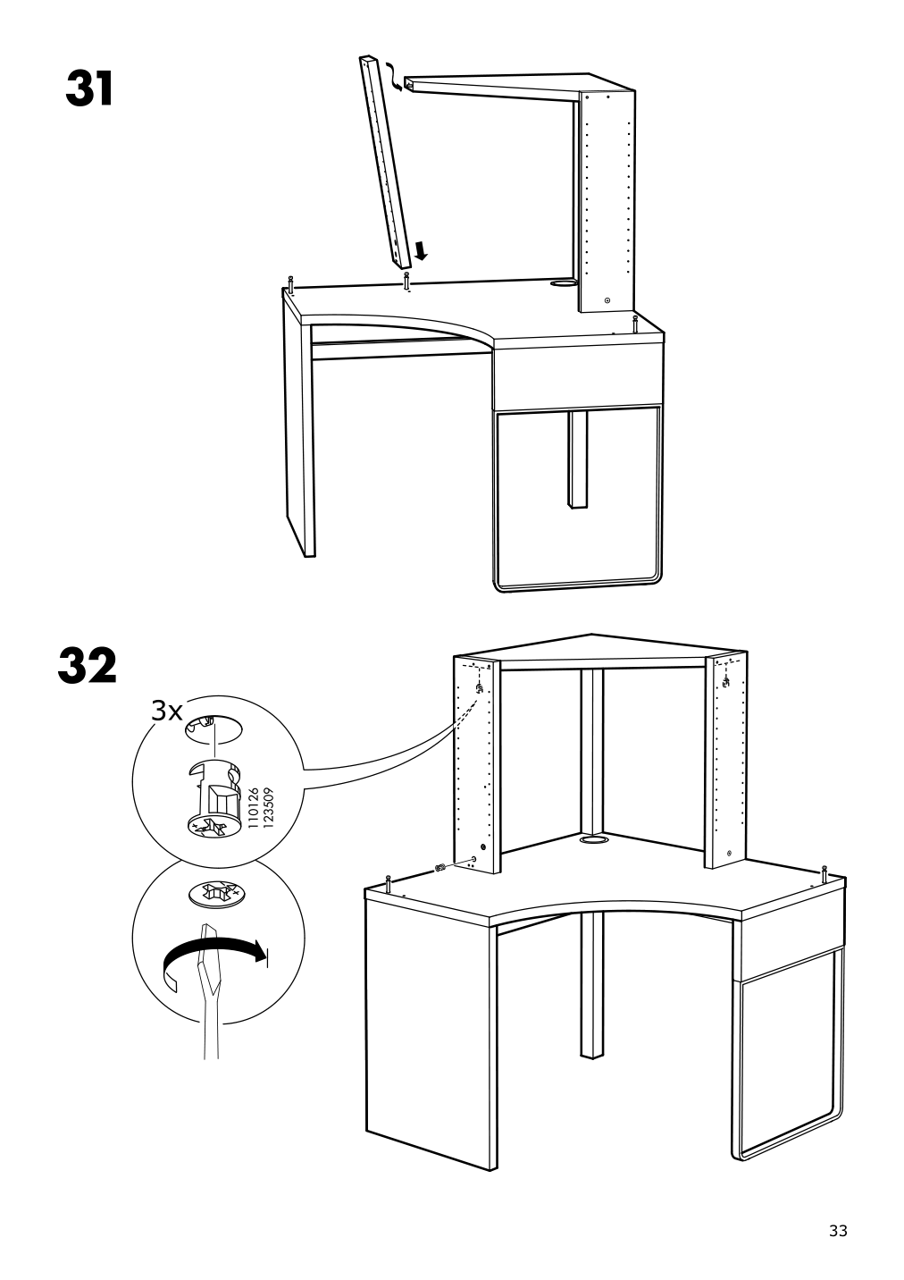 Assembly instructions for IKEA Micke corner workstation white | Page 33 - IKEA MICKE corner workstation 502.507.13