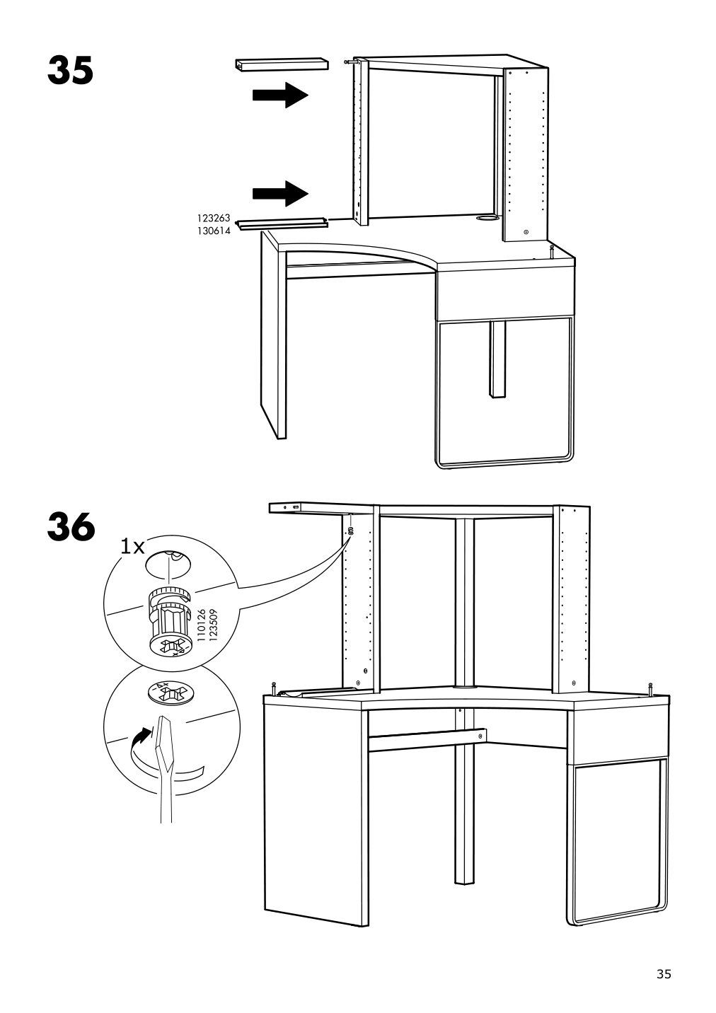 Assembly instructions for IKEA Micke corner workstation white | Page 35 - IKEA MICKE corner workstation 502.507.13