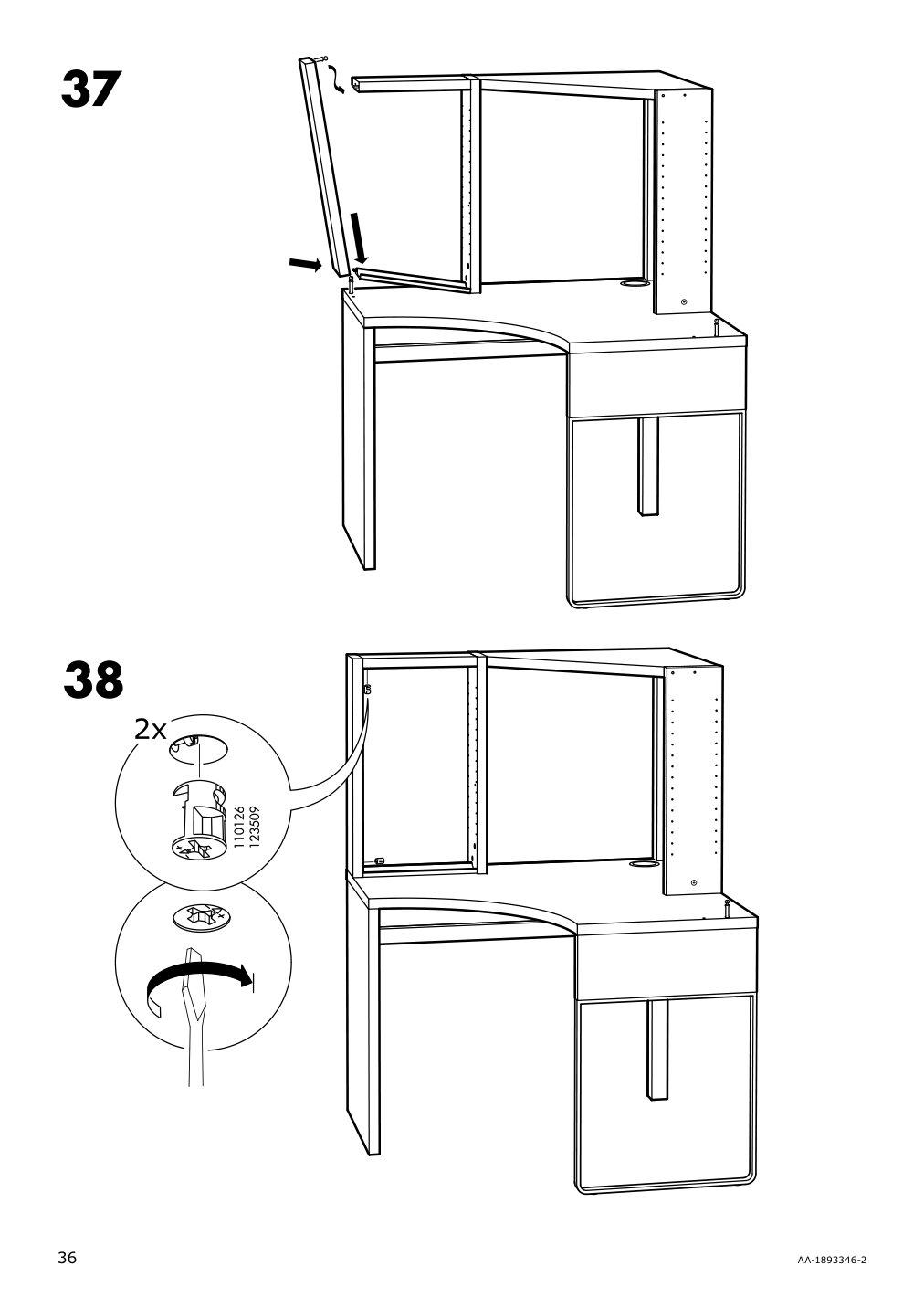 Assembly instructions for IKEA Micke corner workstation white | Page 36 - IKEA MICKE corner workstation 502.507.13