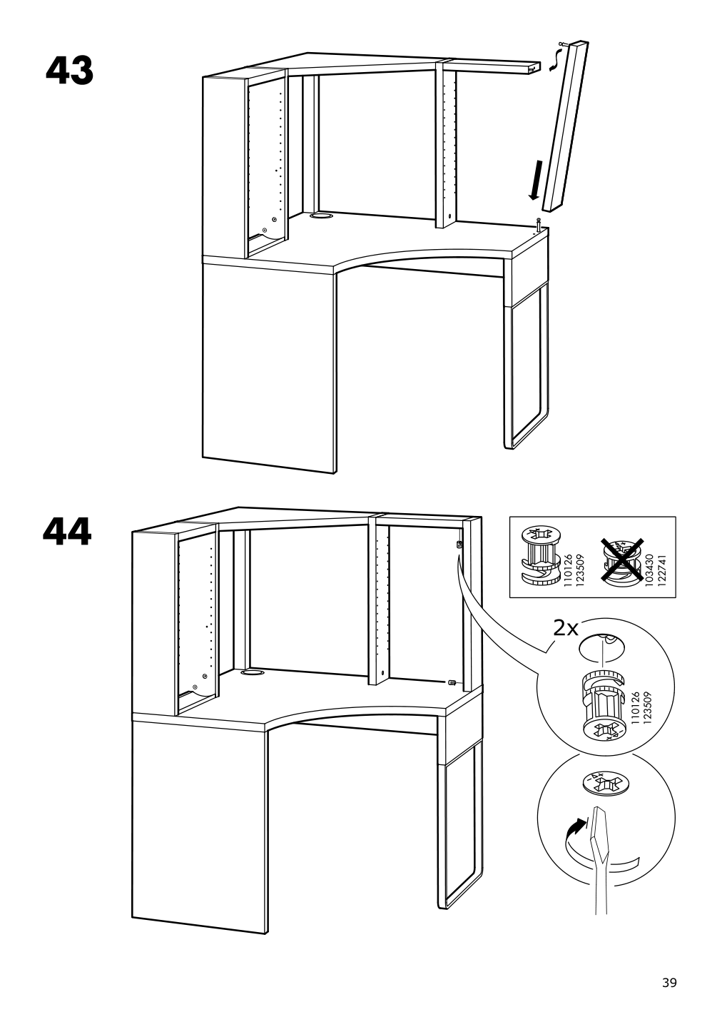 Assembly instructions for IKEA Micke corner workstation white | Page 39 - IKEA MICKE corner workstation 502.507.13