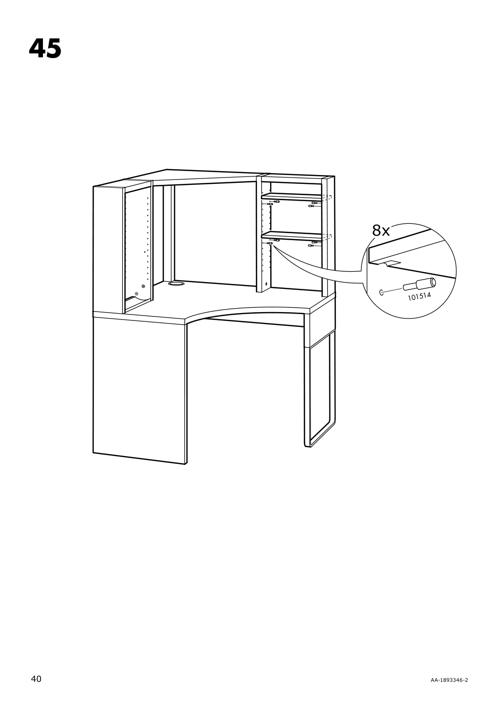 Assembly instructions for IKEA Micke corner workstation white | Page 40 - IKEA MICKE corner workstation 502.507.13