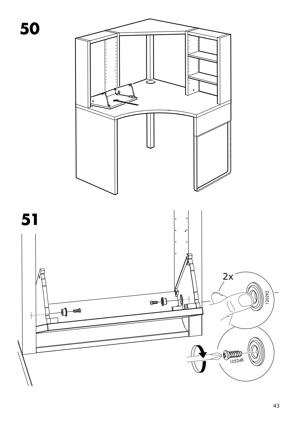 Assembly instructions for IKEA Micke corner workstation white | Page 43 - IKEA MICKE corner workstation 502.507.13