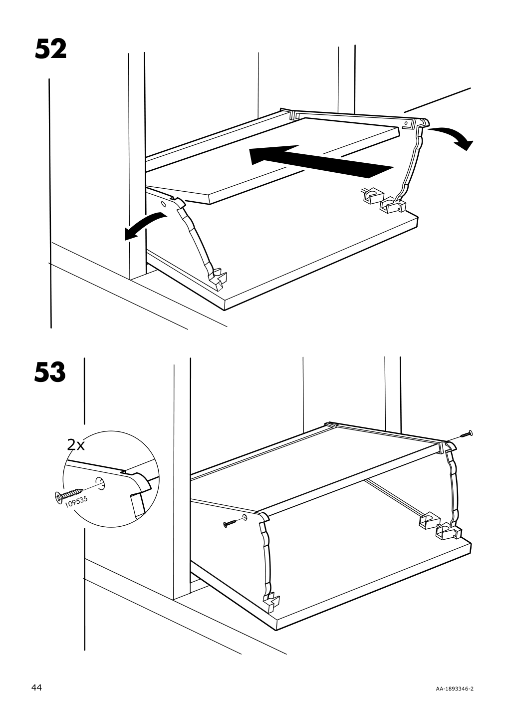 Assembly instructions for IKEA Micke corner workstation white | Page 44 - IKEA MICKE corner workstation 502.507.13