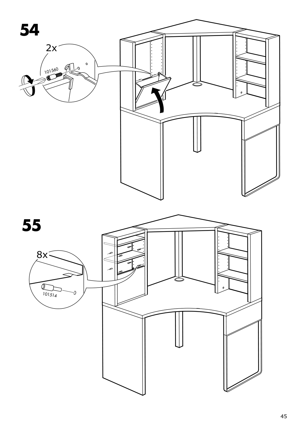 Assembly instructions for IKEA Micke corner workstation white | Page 45 - IKEA MICKE corner workstation 502.507.13