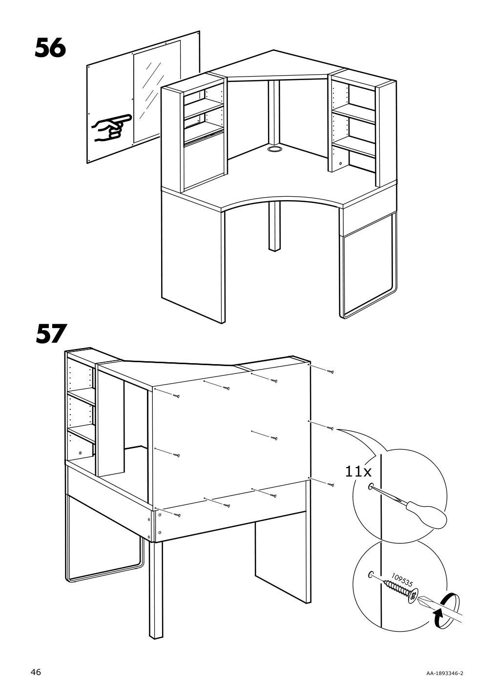 Assembly instructions for IKEA Micke corner workstation white | Page 46 - IKEA MICKE corner workstation 502.507.13