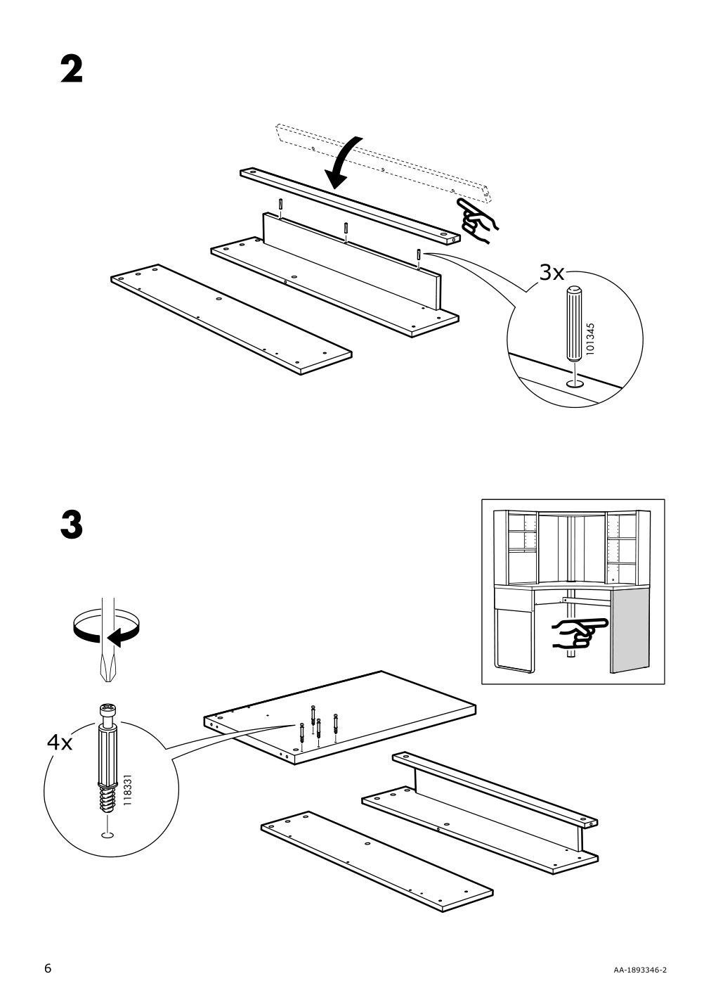 Assembly instructions for IKEA Micke corner workstation white | Page 6 - IKEA MICKE corner workstation 502.507.13