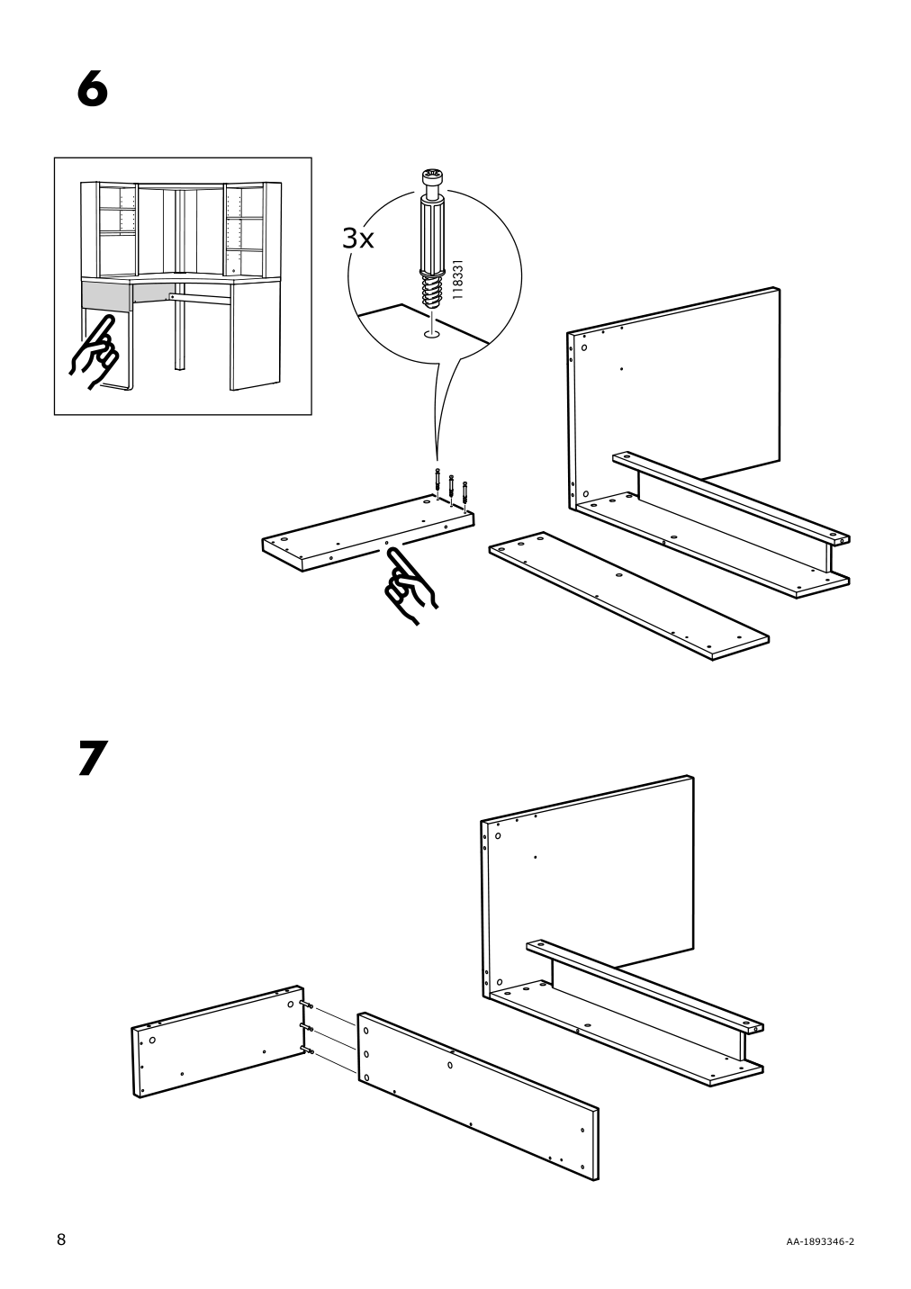 Assembly instructions for IKEA Micke corner workstation white | Page 8 - IKEA MICKE corner workstation 502.507.13