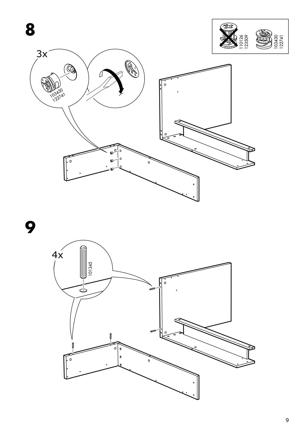 Assembly instructions for IKEA Micke corner workstation white | Page 9 - IKEA MICKE corner workstation 502.507.13