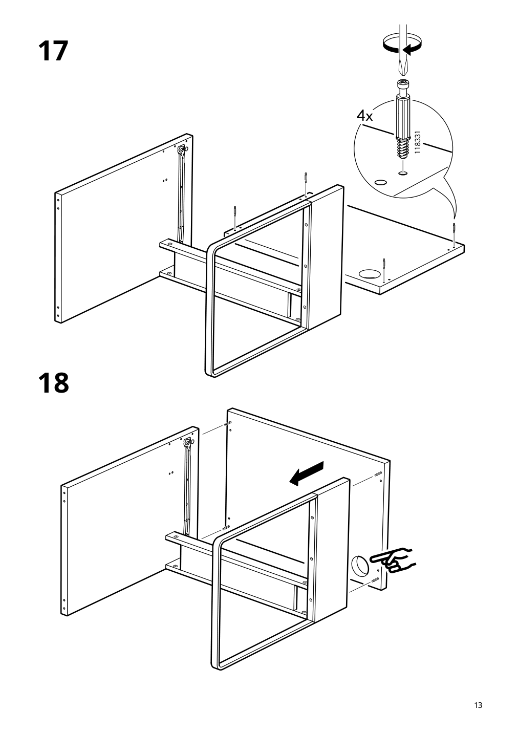 Assembly instructions for IKEA Micke desk white | Page 13 - IKEA MICKE/ÖRFJÄLL / KALLAX desk and storage combination 394.367.51