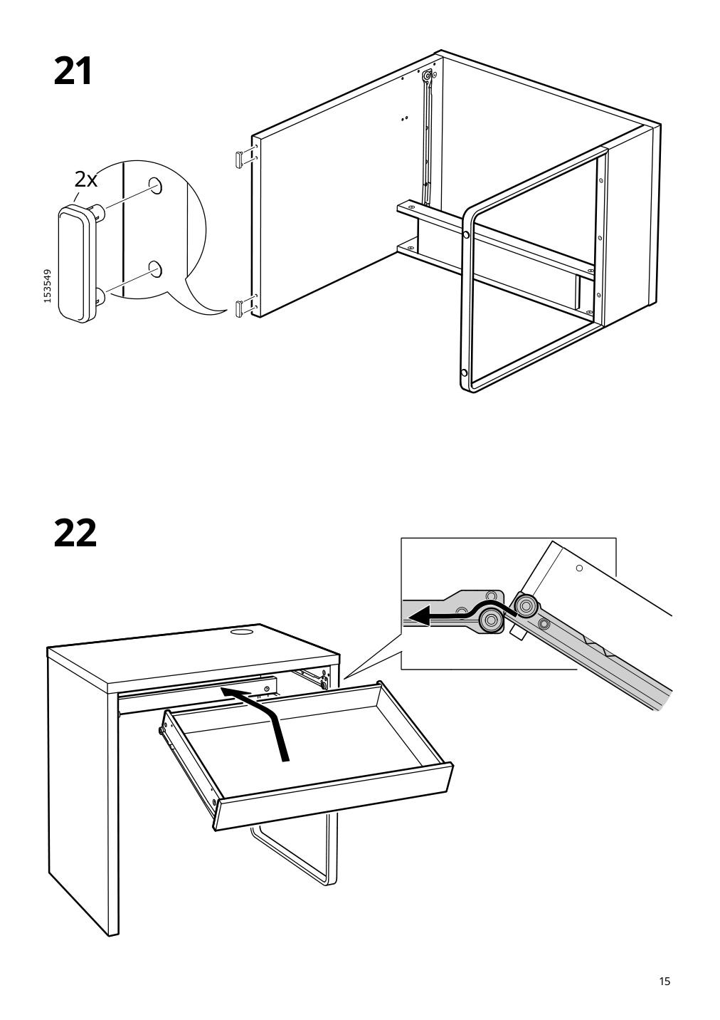 Assembly instructions for IKEA Micke desk white | Page 15 - IKEA MICKE/ÖRFJÄLL / KALLAX desk and storage combination 394.367.51