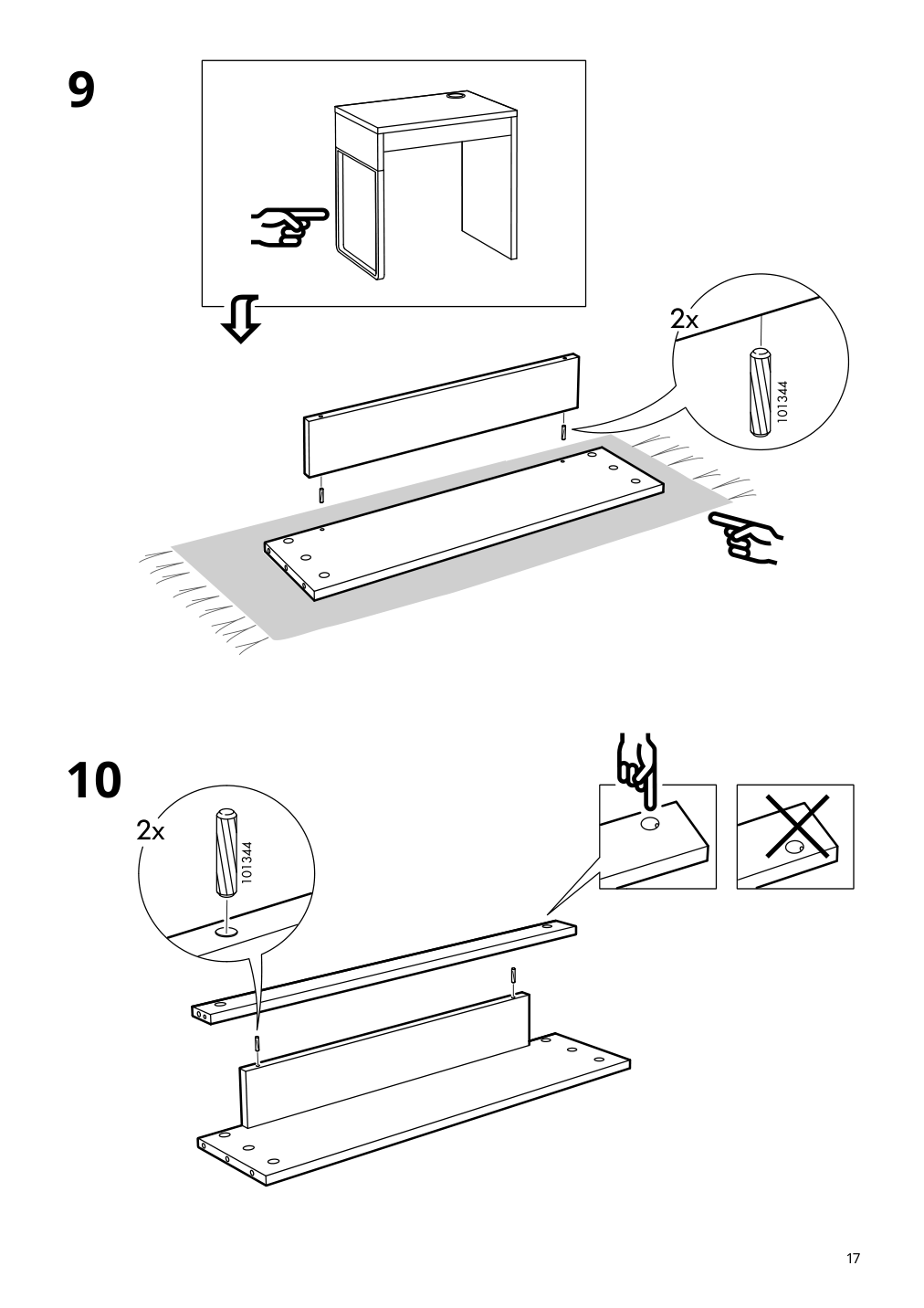 Assembly instructions for IKEA Micke desk white | Page 17 - IKEA MICKE/ÖRFJÄLL / KALLAX desk and storage combination 394.367.51