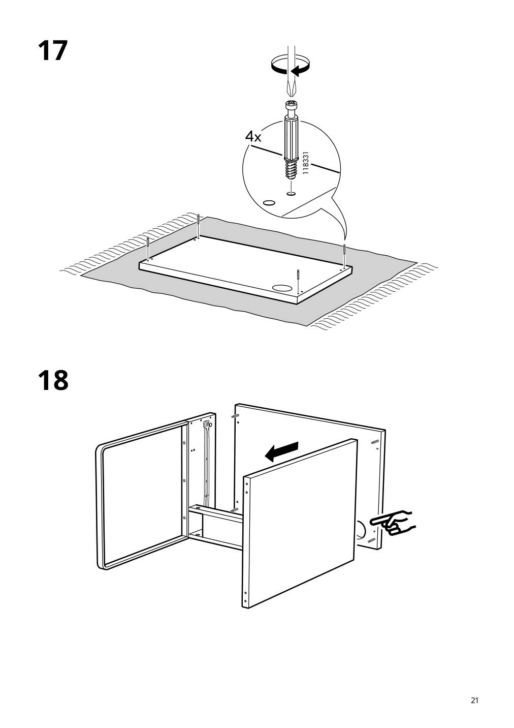 Assembly instructions for IKEA Micke desk white | Page 21 - IKEA MICKE/ÖRFJÄLL / KALLAX desk and storage combination 394.367.51