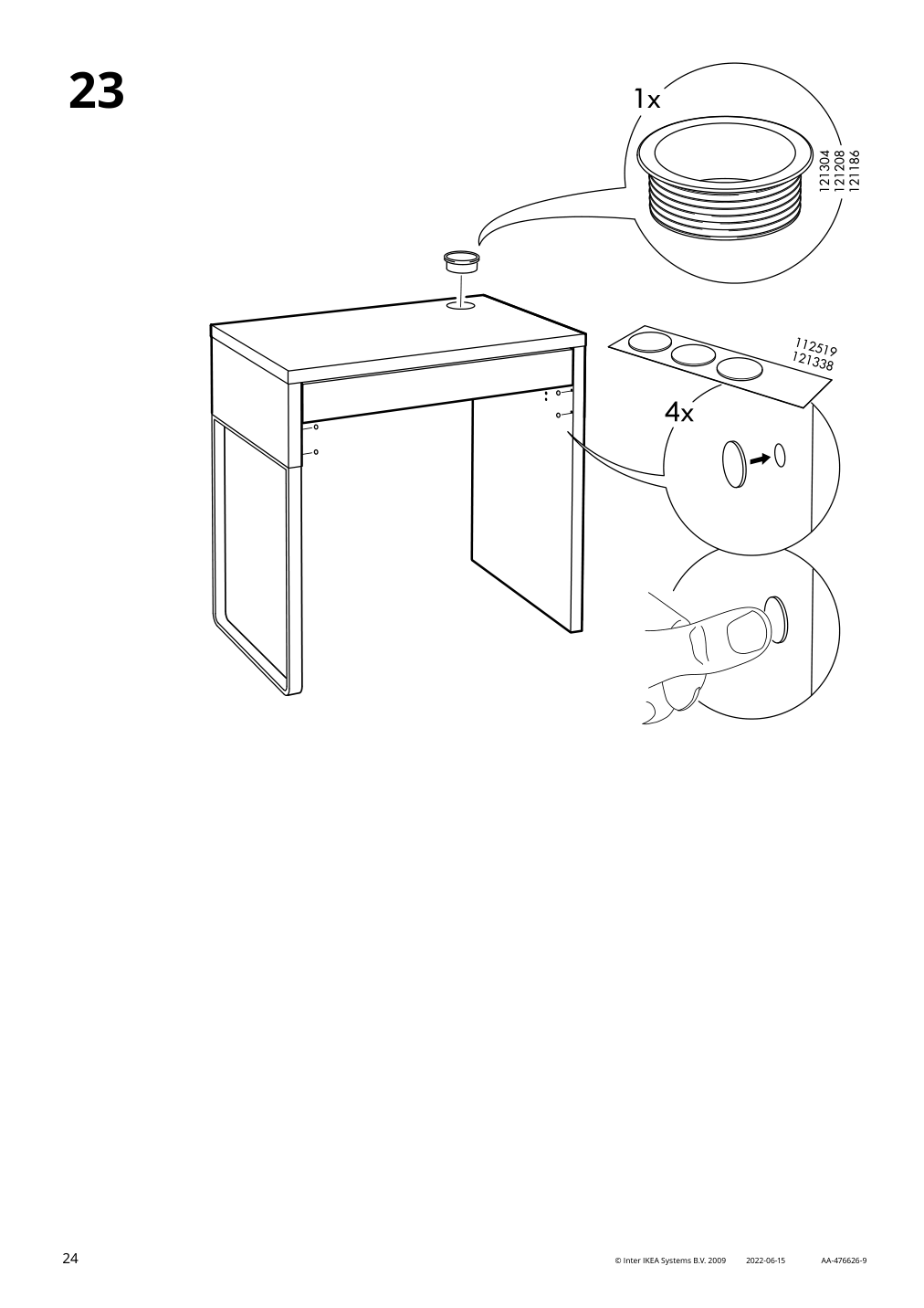 Assembly instructions for IKEA Micke desk white | Page 24 - IKEA MICKE/ÖRFJÄLL / KALLAX desk and storage combination 394.367.51