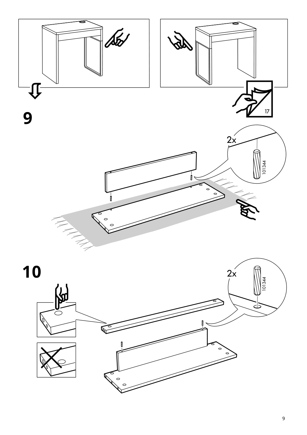 Assembly instructions for IKEA Micke desk white | Page 9 - IKEA MICKE/ÖRFJÄLL / KALLAX desk and storage combination 394.367.51